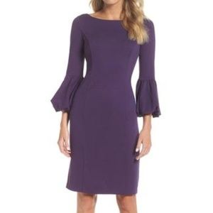 Eliza J. Bell Sleeve Sheath Dress in Purple